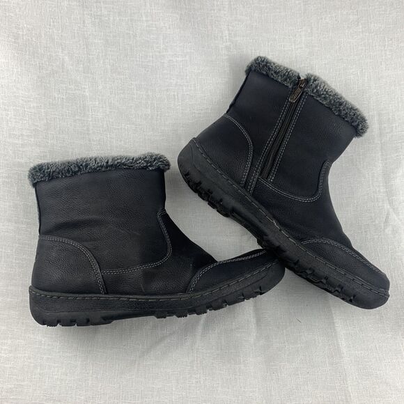 Khombu Addison Ankle Boots Women's 10 Faux Fur Trim Comfort Winter Casual (0655) - Picture 1 of 7
